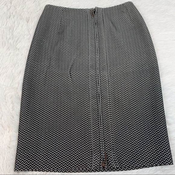 Armani Collezioni Chevron Print Jacquard Pencil Skirt high waisted full zip - Picture 9 of 12